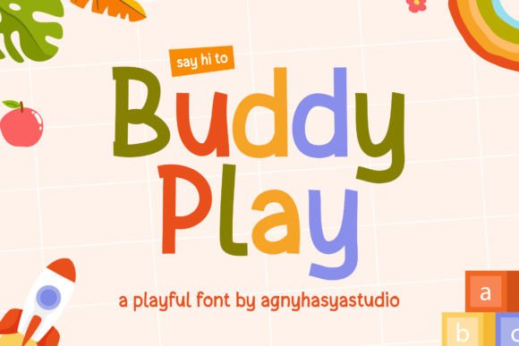Buddy Play: A Playful Display Font for Friendly Digital Brands